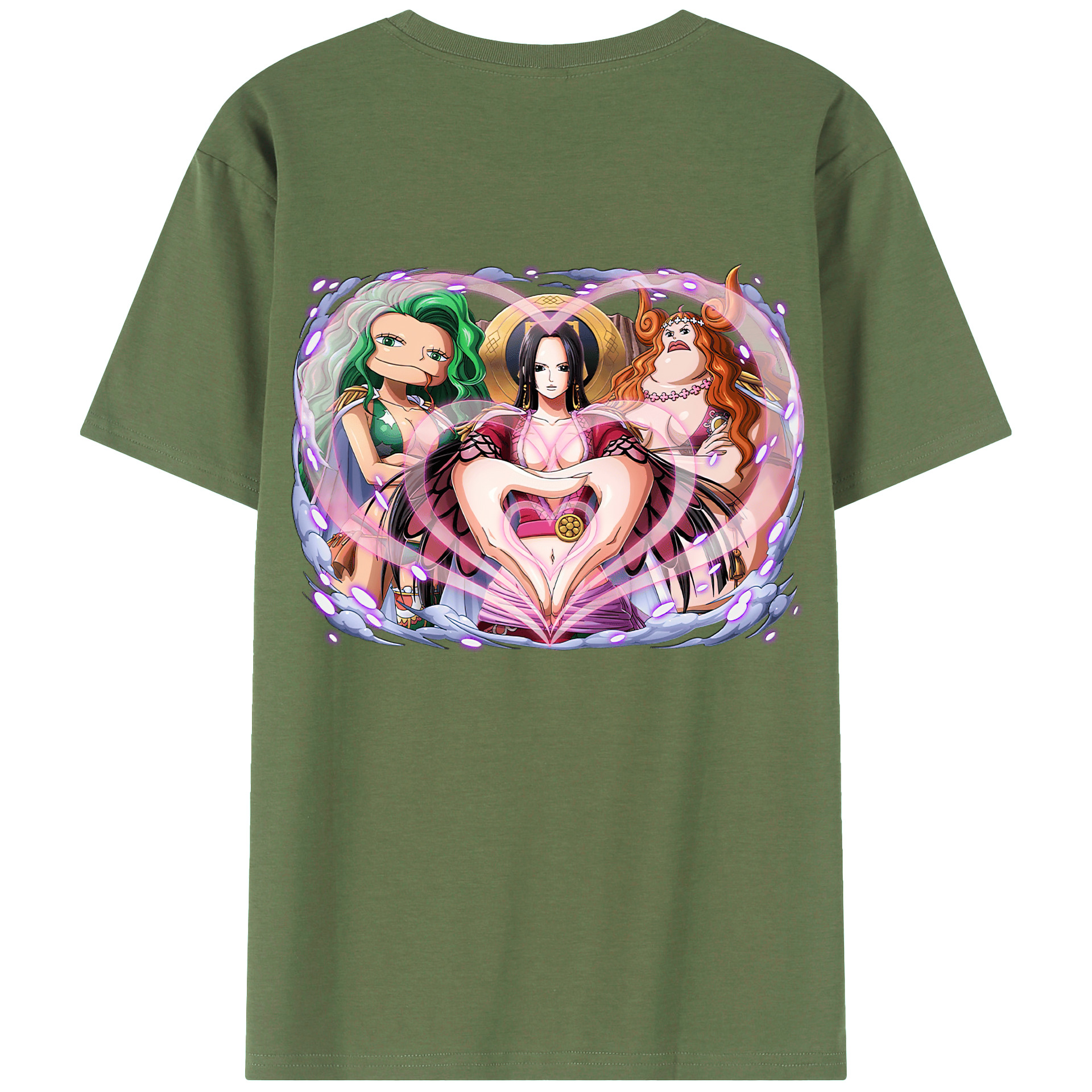 ワンピース ボア・ハンコック ONE PIECE Boa·Hancock 綿100％ メンズ半袖Tシャツ（バックプリント） 通気性